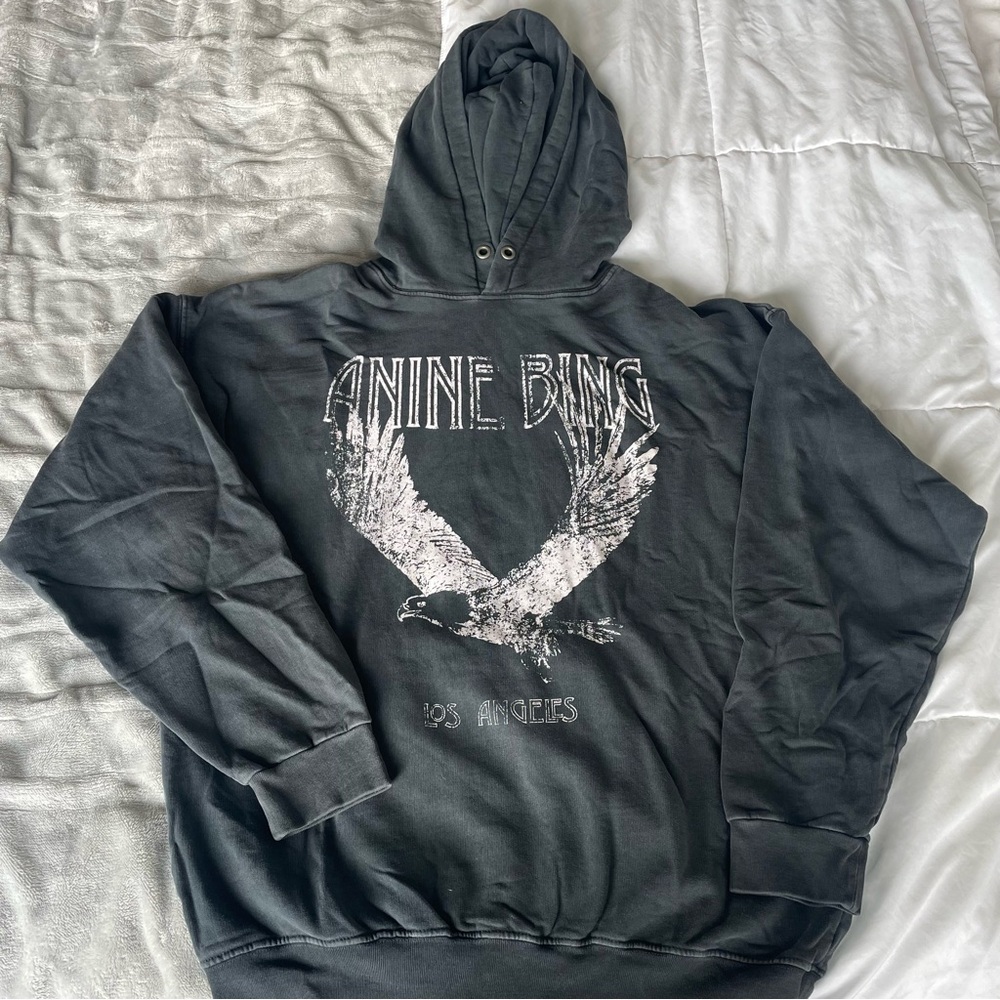 Rowe Eagle Hoodie in Washed Black